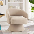 Fauteuil pivotant moderne en forme de tonneau, chaises d'appoint rondes rembourrées en velours, fauteuil pivotant confortable à 360 degrés avec dossier ouvert