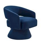 Fauteuil pivotant moderne en forme de tonneau, chaises d'appoint rondes rembourrées en velours, fauteuil pivotant confortable à 360 degrés avec dossier ouvert