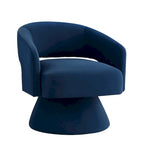 Fauteuil pivotant moderne en forme de tonneau, chaises d'appoint rondes rembourrées en velours, fauteuil pivotant confortable à 360 degrés avec dossier ouvert