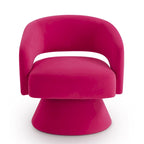 Fauteuil pivotant moderne en forme de tonneau, chaises d'appoint rondes rembourrées en velours, fauteuil pivotant confortable à 360 degrés avec dossier ouvert