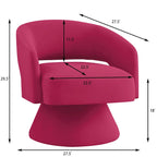 Fauteuil pivotant moderne en forme de tonneau, chaises d'appoint rondes rembourrées en velours, fauteuil pivotant confortable à 360 degrés avec dossier ouvert