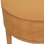 Table d'appoint ronde en rotin de 45 cm, bois de chêne brun naturel