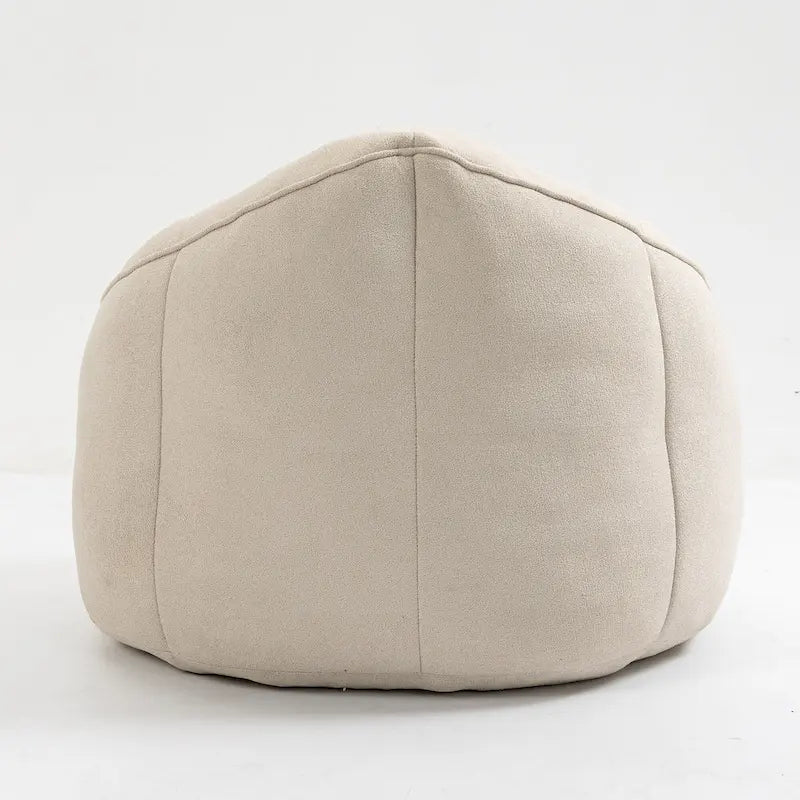 Fauteuil d'appoint moderne beige en microfibre 40 avec ottoman