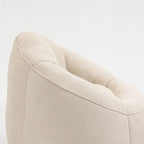Fauteuil d'appoint moderne beige en microfibre 40 avec ottoman