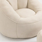 Fauteuil d'appoint moderne beige en microfibre 40 avec ottoman