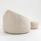 Fauteuil d'appoint moderne beige en microfibre 40 avec ottoman