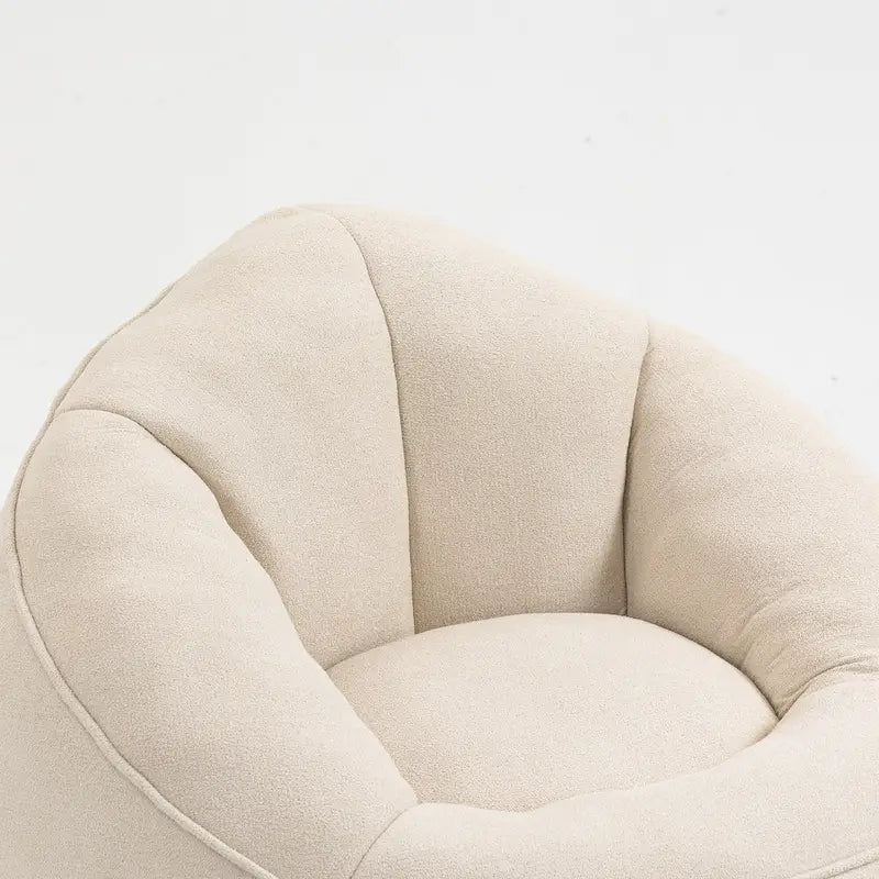 Fauteuil d'appoint moderne beige en microfibre 40 avec ottoman