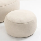 Fauteuil d'appoint moderne beige en microfibre 40 avec ottoman