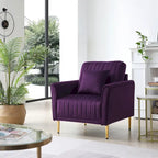 Fauteuil d'appoint en velours pour salon, lot de 2