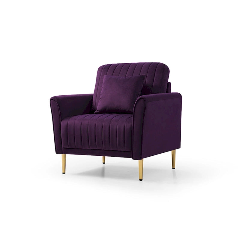 Fauteuil d'appoint en velours pour salon, lot de 2
