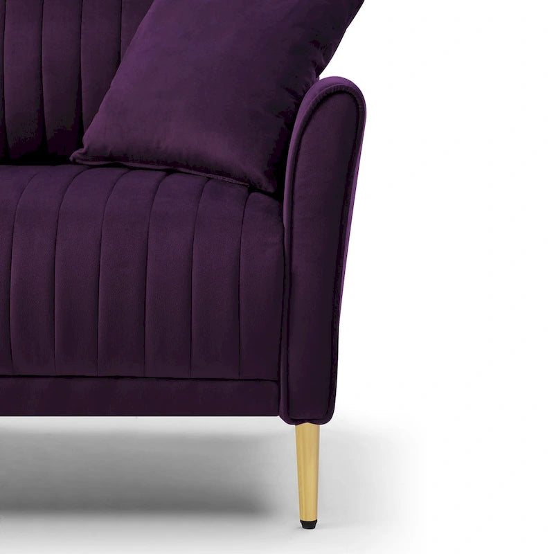 Fauteuil d'appoint en velours pour salon, lot de 2