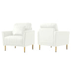 Fauteuil d'appoint en velours pour salon, lot de 2