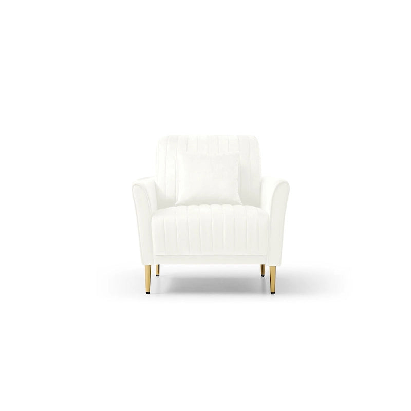 Fauteuil d'appoint en velours pour salon, lot de 2