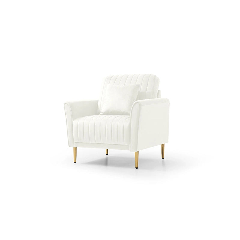 Fauteuil d'appoint en velours pour salon, lot de 2
