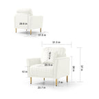 Fauteuil d'appoint en velours pour salon, lot de 2