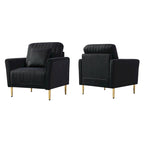 Fauteuil d'appoint en velours pour salon, lot de 2