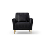 Fauteuil d'appoint en velours pour salon, lot de 2