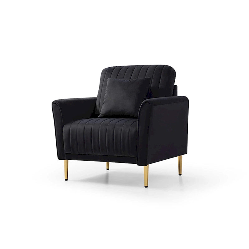 Fauteuil d'appoint en velours pour salon, lot de 2