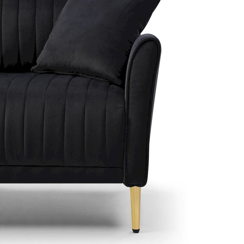 Fauteuil d'appoint en velours pour salon, lot de 2