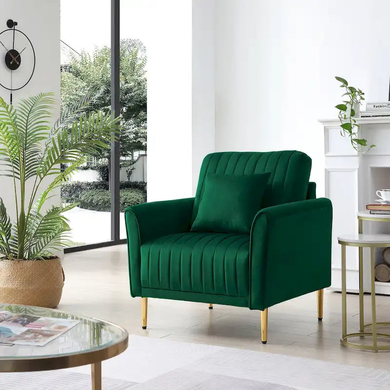 Fauteuil d'appoint en velours pour salon, lot de 2