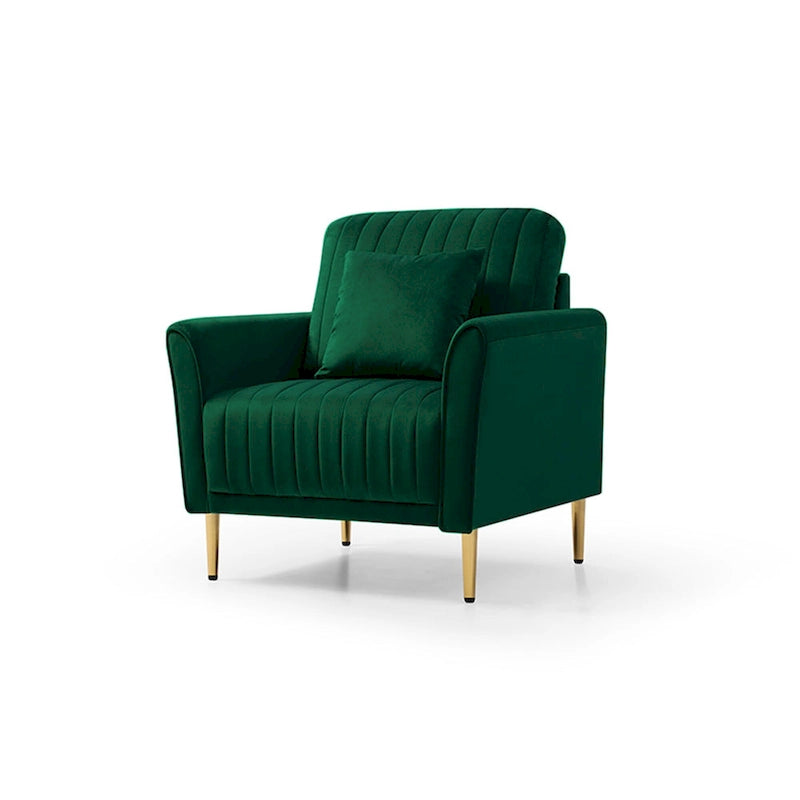 Fauteuil d'appoint en velours pour salon, lot de 2