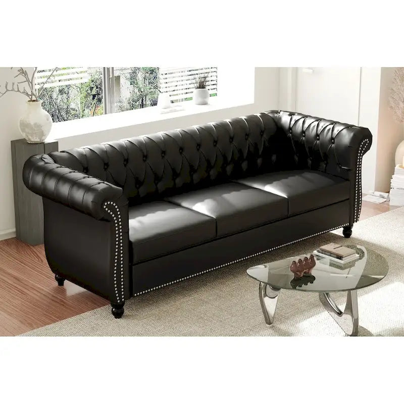 Canapé Chesterfield 3 places moderne Mid-Century 213 cm