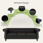 Canapé Chesterfield 3 places moderne Mid-Century 213 cm
