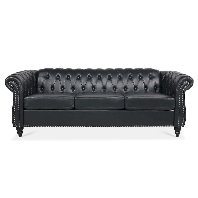 Canapé Chesterfield 3 places moderne Mid-Century 213 cm