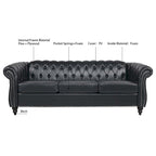 Canapé Chesterfield 3 places moderne Mid-Century 213 cm
