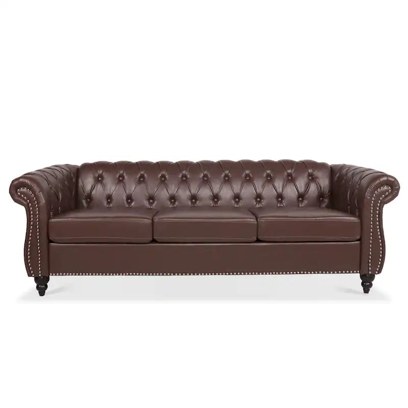 Canapé Chesterfield 3 places moderne Mid-Century 213 cm