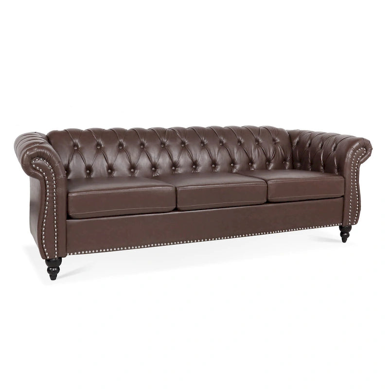 Canapé Chesterfield 3 places moderne Mid-Century 213 cm