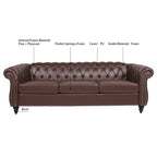 Canapé Chesterfield 3 places moderne Mid-Century 213 cm