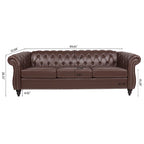 Canapé Chesterfield 3 places moderne Mid-Century 213 cm
