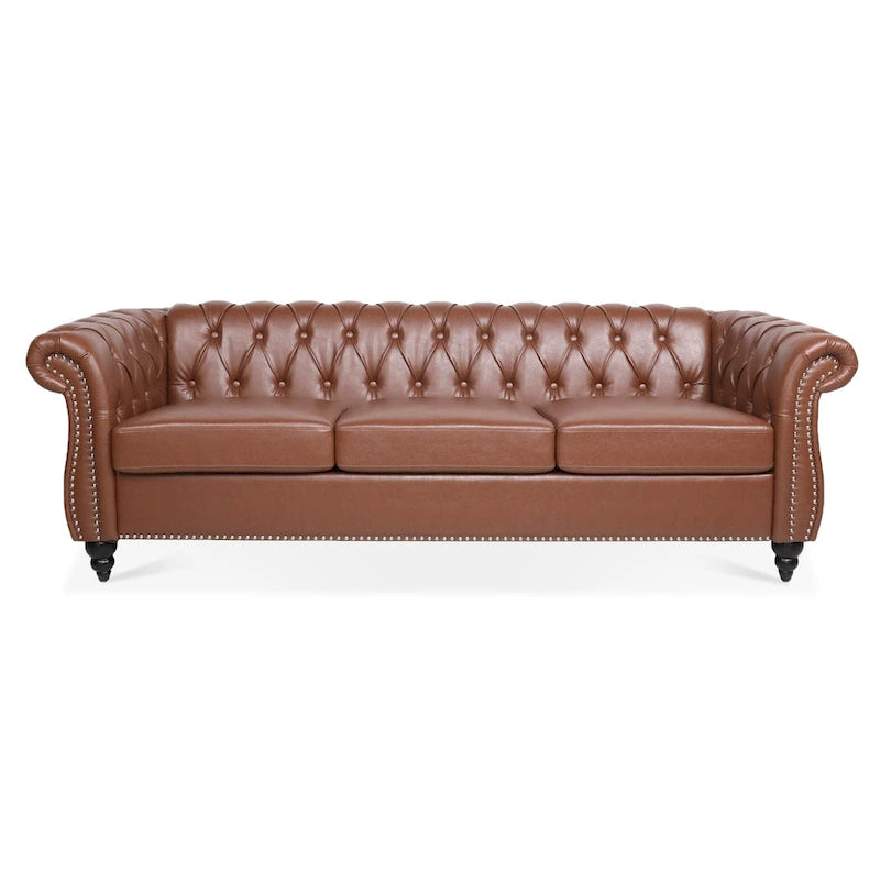 Canapé Chesterfield 3 places moderne Mid-Century 213 cm