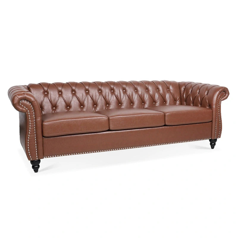 Canapé Chesterfield 3 places moderne Mid-Century 213 cm