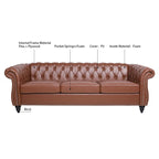 Canapé Chesterfield 3 places moderne Mid-Century 213 cm
