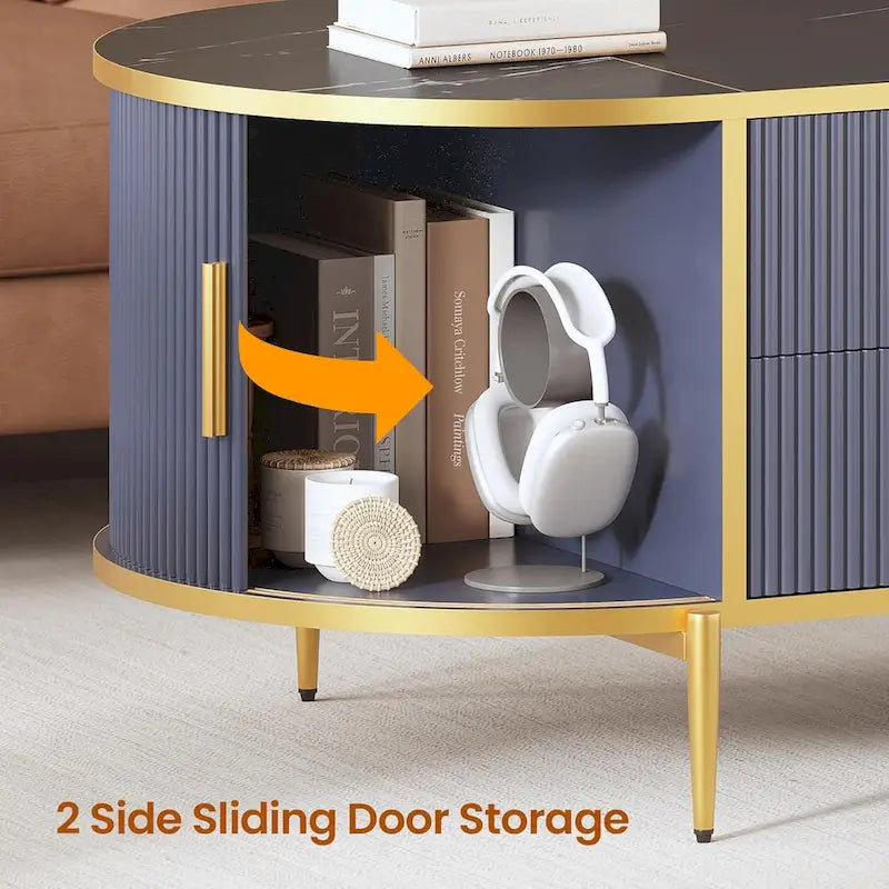 Table basse relevable Compartiment de rangement Porte de grange