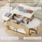 Table basse relevable Compartiment de rangement Porte de grange