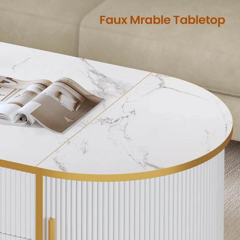 Table basse relevable Compartiment de rangement Porte de grange