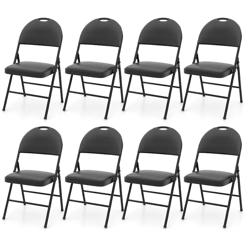 Lots de 2/4/8/10/12 Chaises Pliantes Rembourrées de Fête avec Cadre Métallique