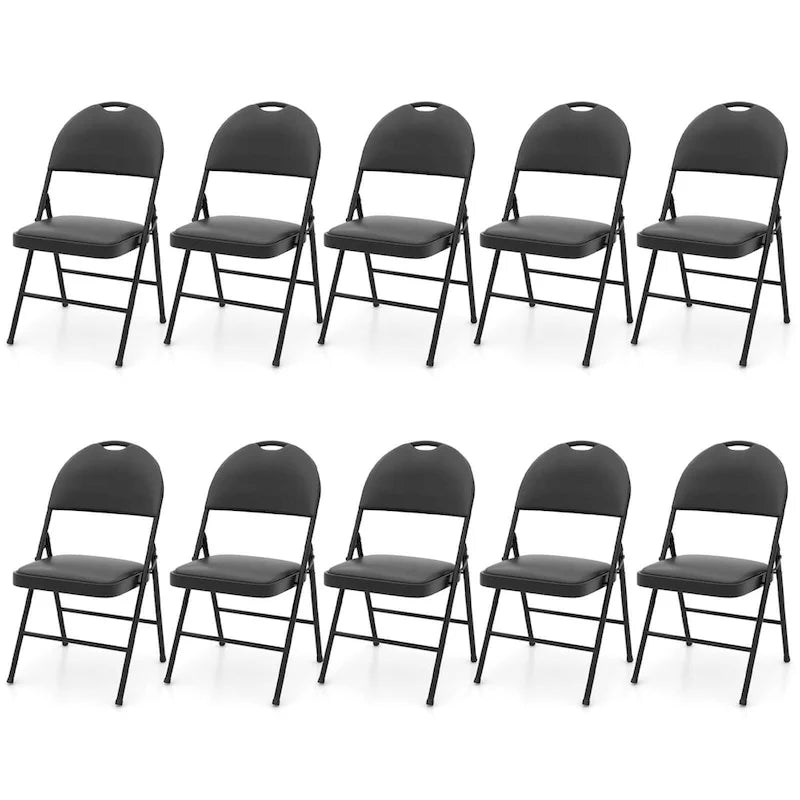 Lots de 2/4/8/10/12 Chaises Pliantes Rembourrées de Fête avec Cadre Métallique