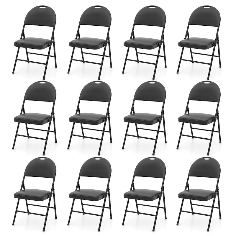 Lots de 2/4/8/10/12 Chaises Pliantes Rembourrées de Fête avec Cadre Métallique