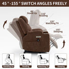 Fauteuil inclinable releveur bleu avec massage 8 points, chauffage lombaire, deux ports USB et porte-gobelets en acier inoxydable