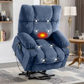 Fauteuil inclinable électrique releveur bleu avec chauffage, massage et ports USB