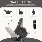 Fauteuil inclinable électrique releveur bleu avec chauffage, massage et ports USB