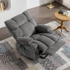Fauteuil inclinable électrique releveur bleu avec chauffage, massage et ports USB