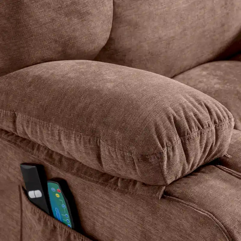 Fauteuil inclinable électrique releveur bleu avec chauffage, massage et ports USB