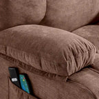 Fauteuil inclinable électrique releveur bleu avec chauffage, massage et ports USB