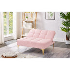 Canapé-lit modulaire simple Chenille Rose Teddy avec structure en bois massif pour salon