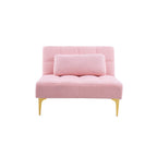 Canapé-lit modulaire simple Chenille Rose Teddy avec structure en bois massif pour salon